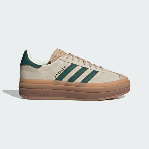 Kixpress-Adidas Gazelle Bold W 女 休閒鞋 運動 經典 三葉草 厚底 麂皮 榛果復古綠 [ID7056], , large