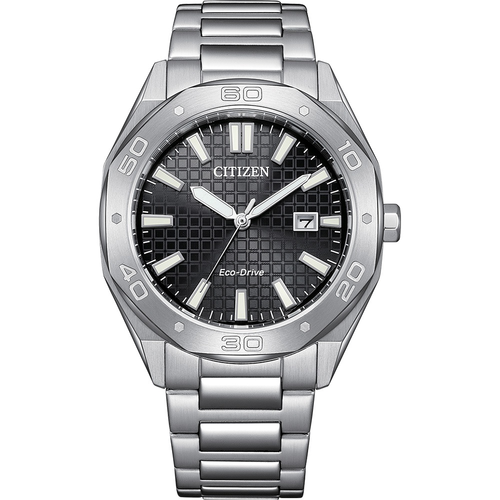 CITIZEN 星辰 光動能八角形格紋面手錶 BM7630-80E