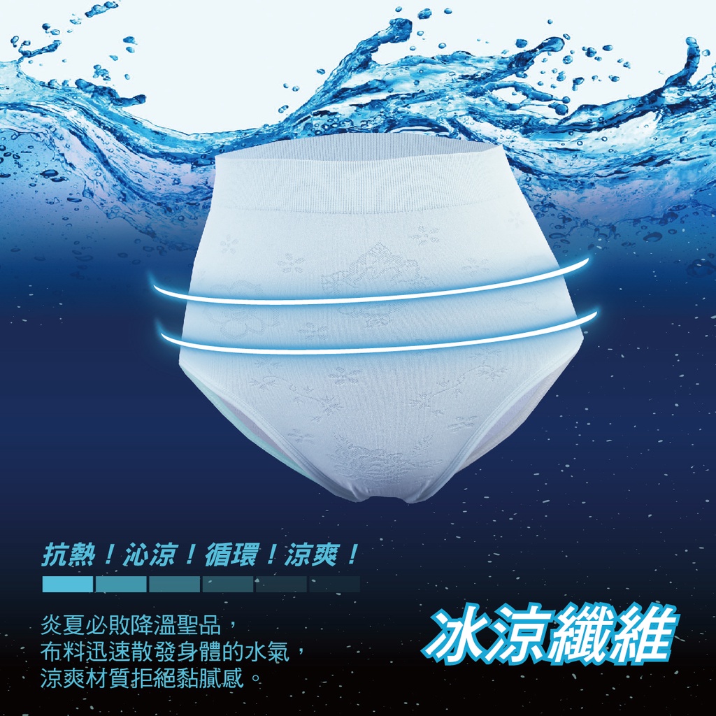 【AREXSPORT台灣製】P028 涼感內褲 中高腰 女內褲 無痕內褲 加大運動內褲 涼感三角內褲 涼爽吸排親膚高彈力, , large
