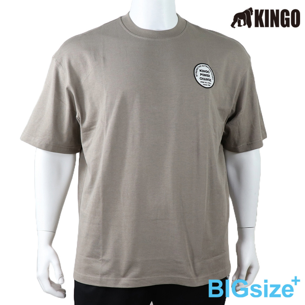 KINGO-大尺碼-純棉 圓領T-丈青-513009, , large