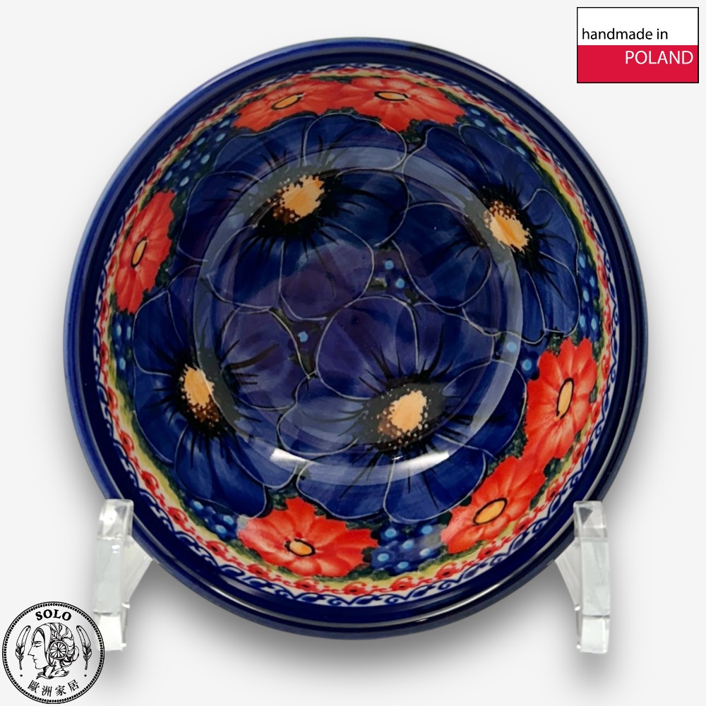 【SOLO歐洲家居】波蘭製 Cerraf 波蘭陶 13cm 飯碗 赤藍芳華系列, , large
