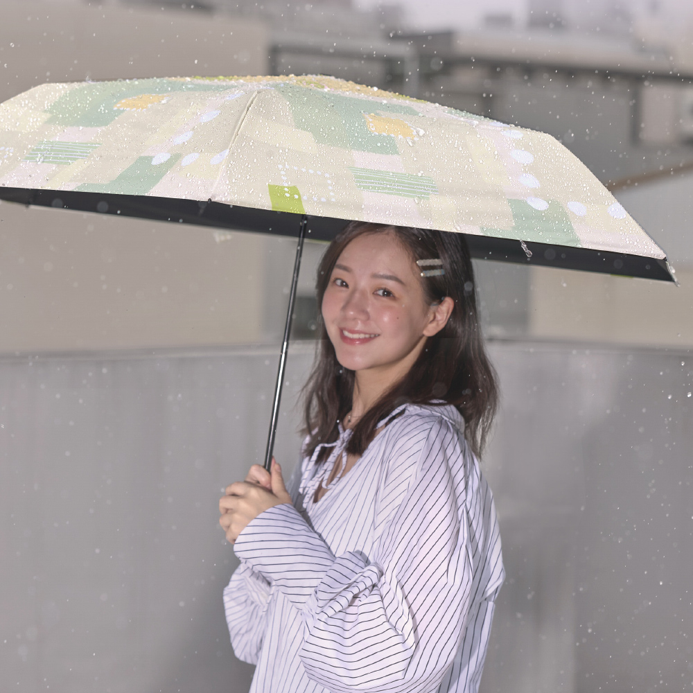 【rento】Carbon Fiber Lightweight UV Protection Umbrella with Black Coating – Color-Block, , large