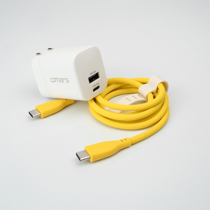 omars AC Portable Power Station+GaN 35W Adaptor+Type-C Cable-Yellow, , large