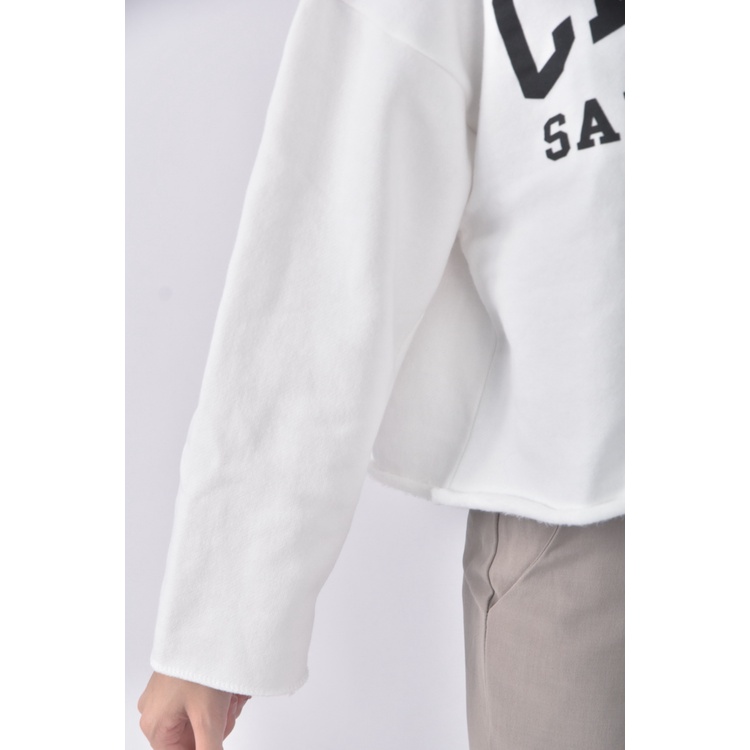 (XL) ideal tyge質感修身短版白色長袖上衣二手衣, , large