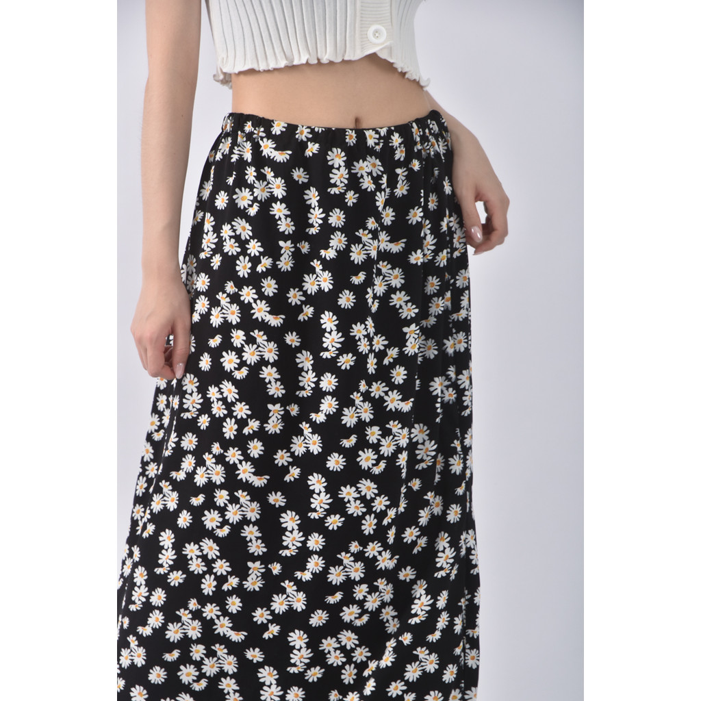 (L) 質感花花黑色長裙二手衣, , large