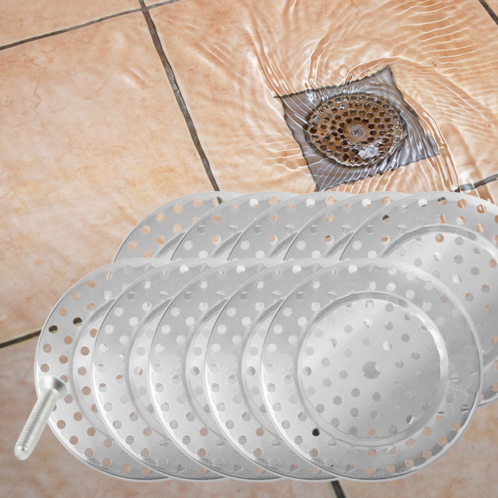 【G+居家】10組環保包裝 不鏽鋼單層細網防蟑水蓋(排水孔蓋/濾網/防蟑網片/地漏/防蟲), , large