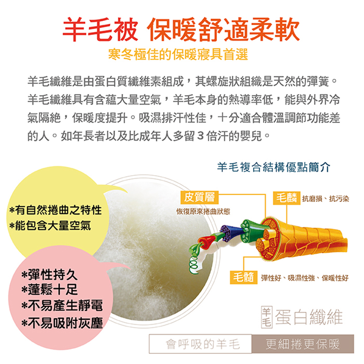 【多利寶寢具】Victoria_紐西蘭100%純羊毛雙人被/棉被胎, , large