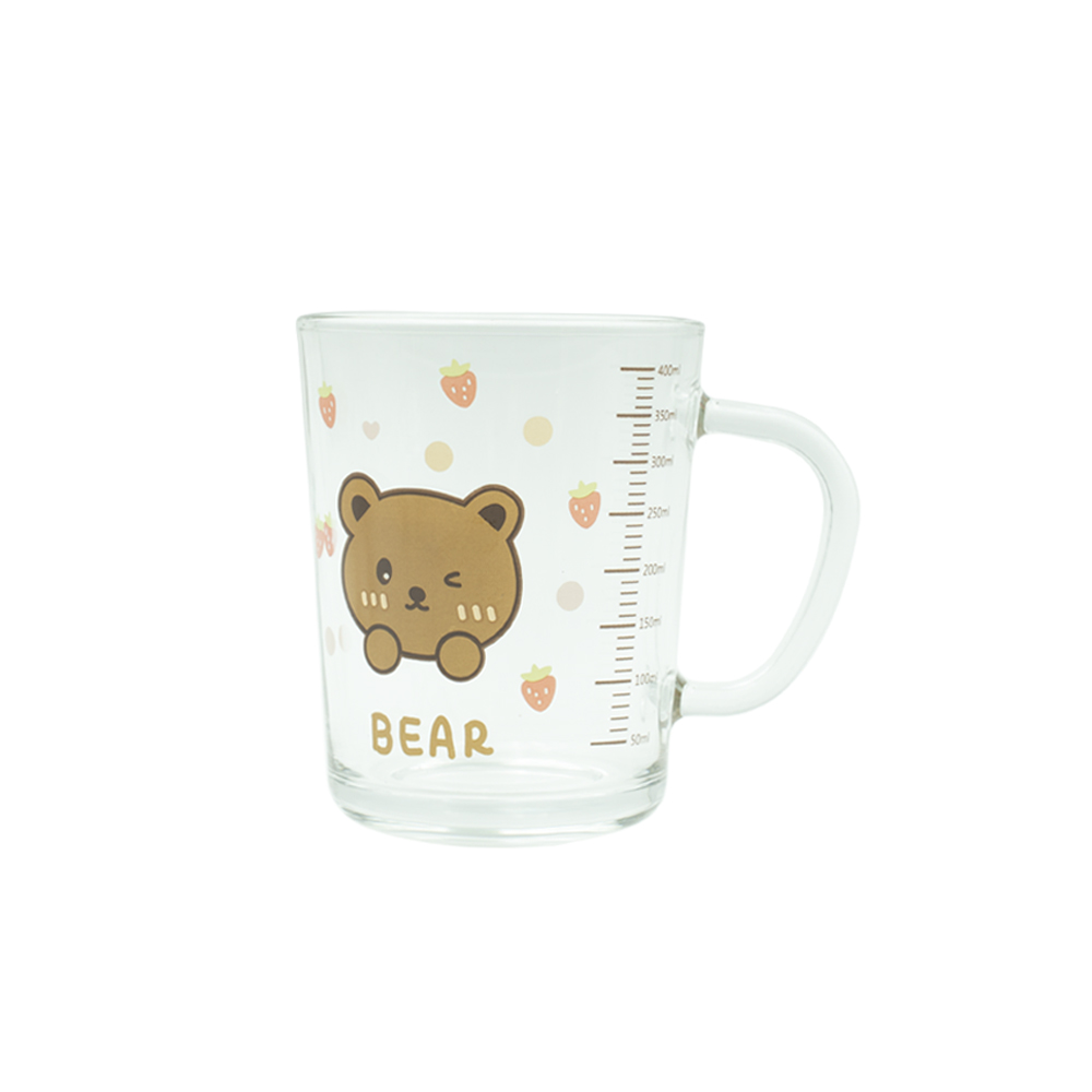 Cute glass mug 400ml, , large