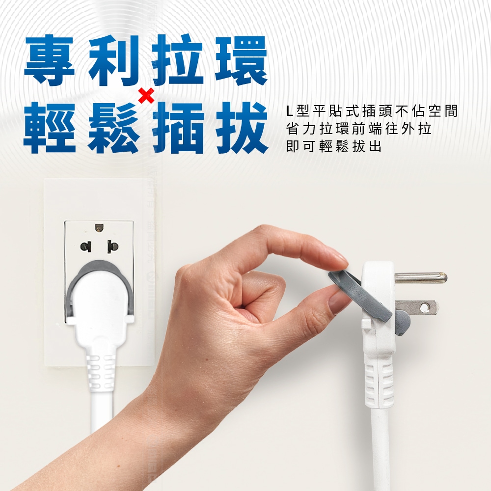 ENERGIZER 勁量 按壓式開關 延長線 7開3孔6座 1.8米 EPB-736L6 環保包(無泡殼、紙板), , large