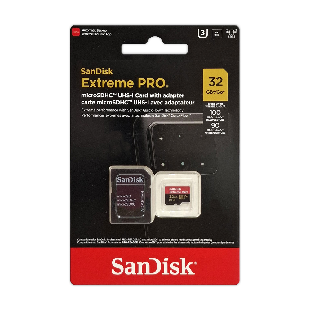 【SanDisk】 Extreme PRO 32G UHS-I V30 A1 U3 microSDHC 記憶卡, , large