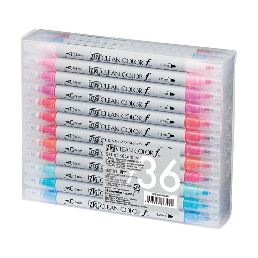 *需預訂【Kuretake 日本吳竹】ZIG 雙頭圓頭麥克筆 三十六色套組 (TCS-6000T-36V)