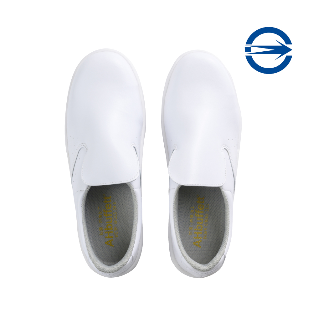 【AHbuffett防滑鞋】AH-12 #27.5 白 爵士鞋 EVA鞋底 寬楦 CNS20345 輕量 鋼頭鞋 防護鞋 防滑 工作鞋 止滑鞋 餐飲 餐廳外場, 白, large