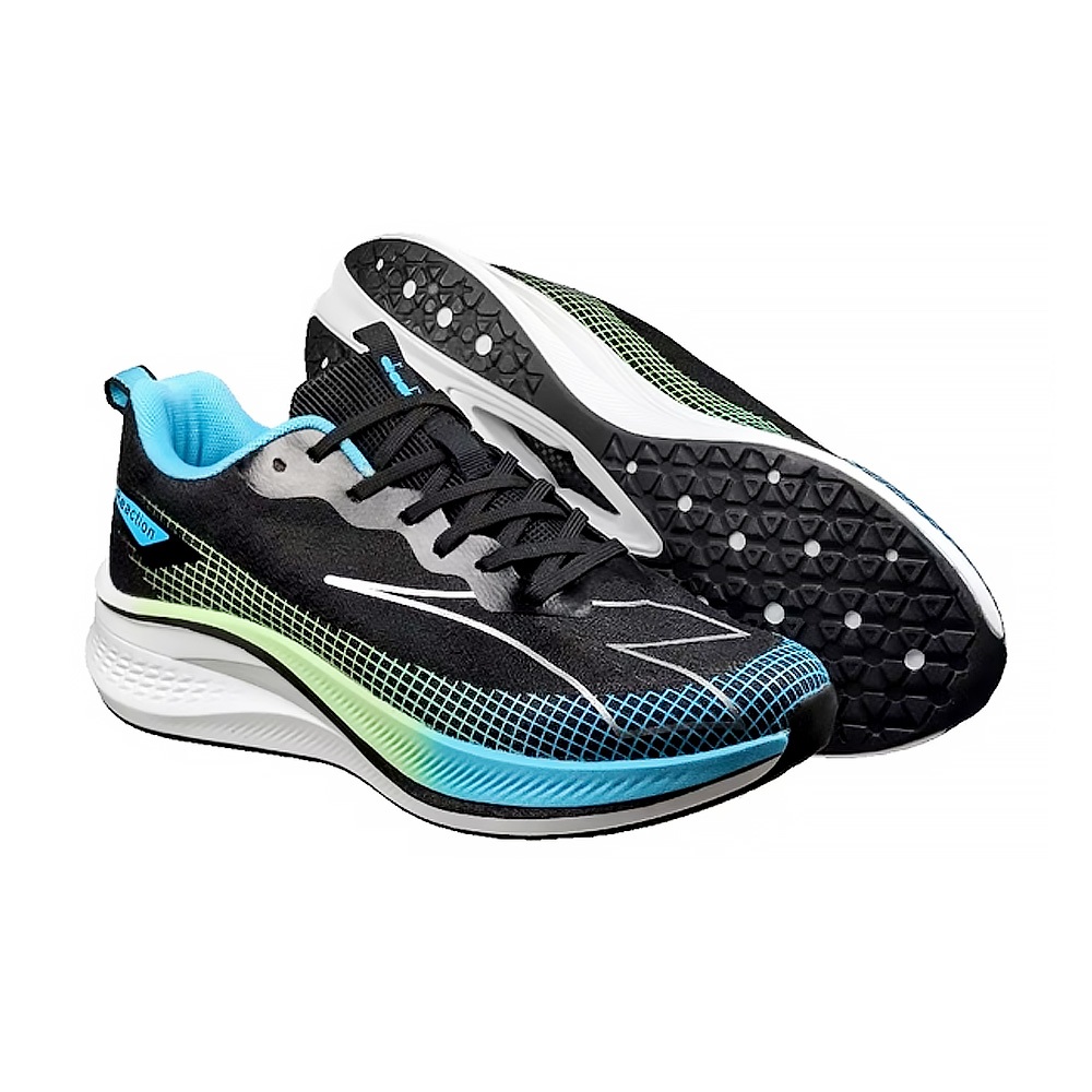 DIADORA迪亞多那 專業避震慢跑鞋 男運動鞋 男鞋 寬楦 透氣 散熱 厚底 吸震 回彈 足弓支撐 止滑 黑藍 白桔, , large