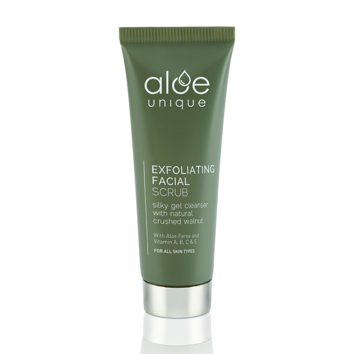 aloe unique 優尼客 去角質 面部 磨砂 75ml 胡桃顆粒 環保成分 蘆薈 保濕, , large