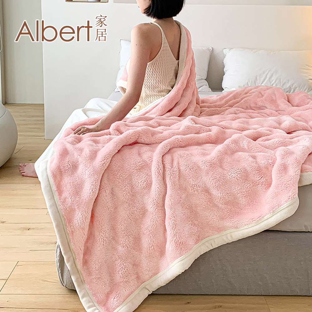 【Albert bedding】Rabbitblanket_PeachPink