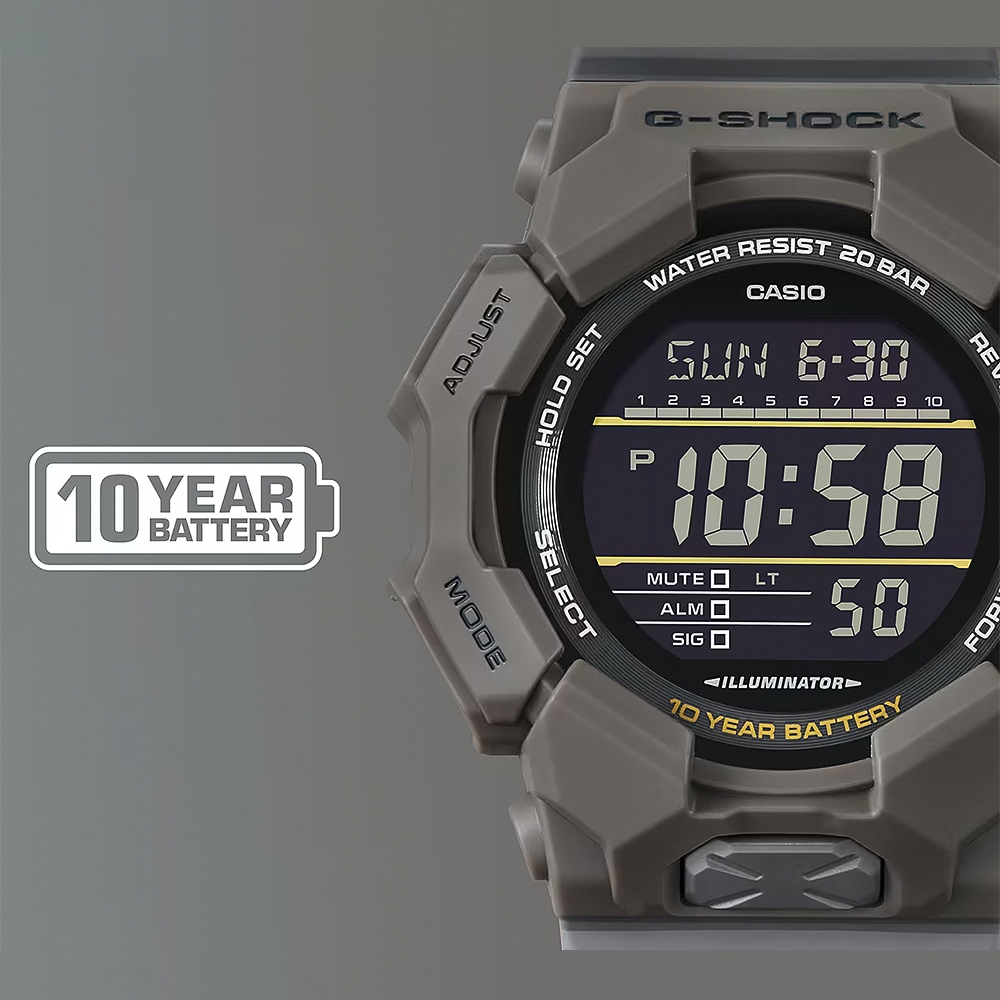 CASIO 卡西歐 G-SHOCK 天然染料 10年電力 電子手錶 學生錶 GD-010CE-5, , large