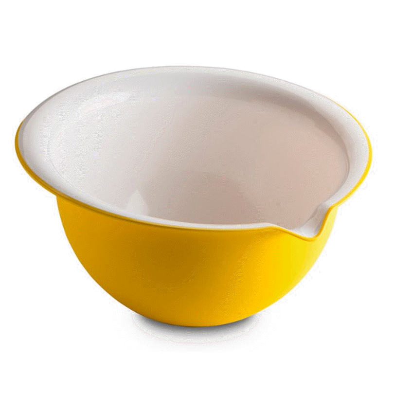 【OMADA】烘培甜點抗菌攪拌碗 黃色 2.0L(Microban抗菌技術、易於收納優化空間、攪拌碗、甜點攪拌碗)