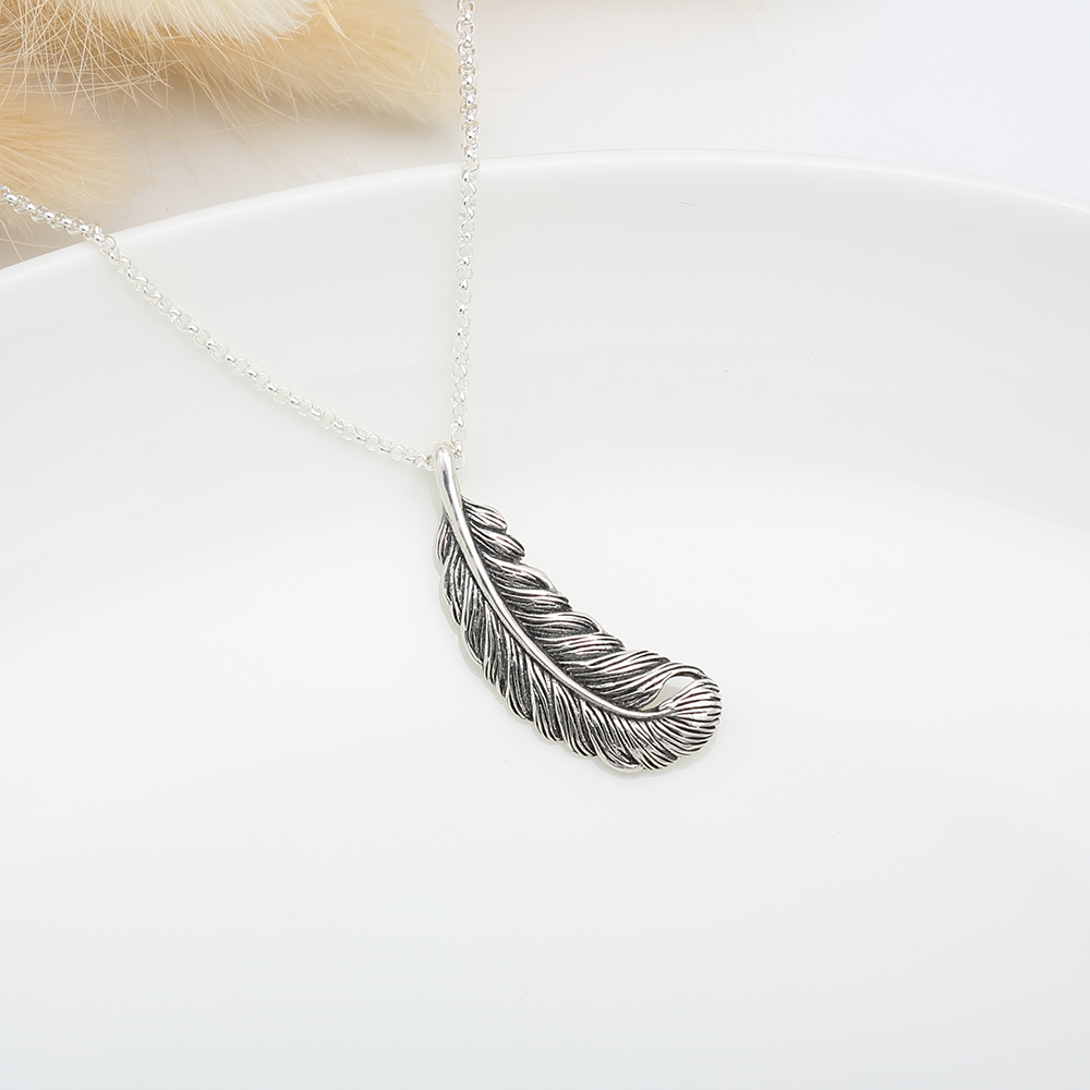 【Angel & Me】Feather Hope s925 sterling silver necklace gift, , large