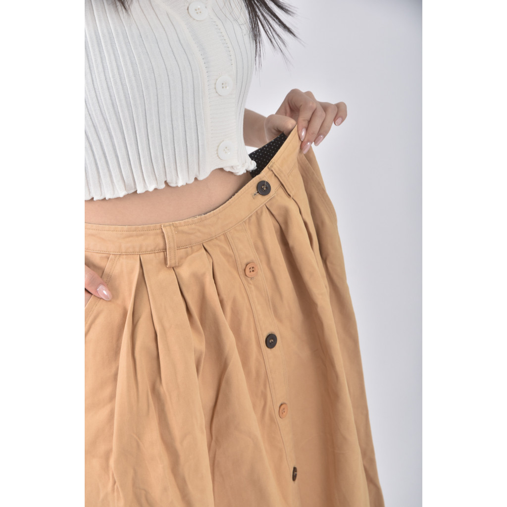 (L) american bluedeer卡其棕色長裙二手衣, , large