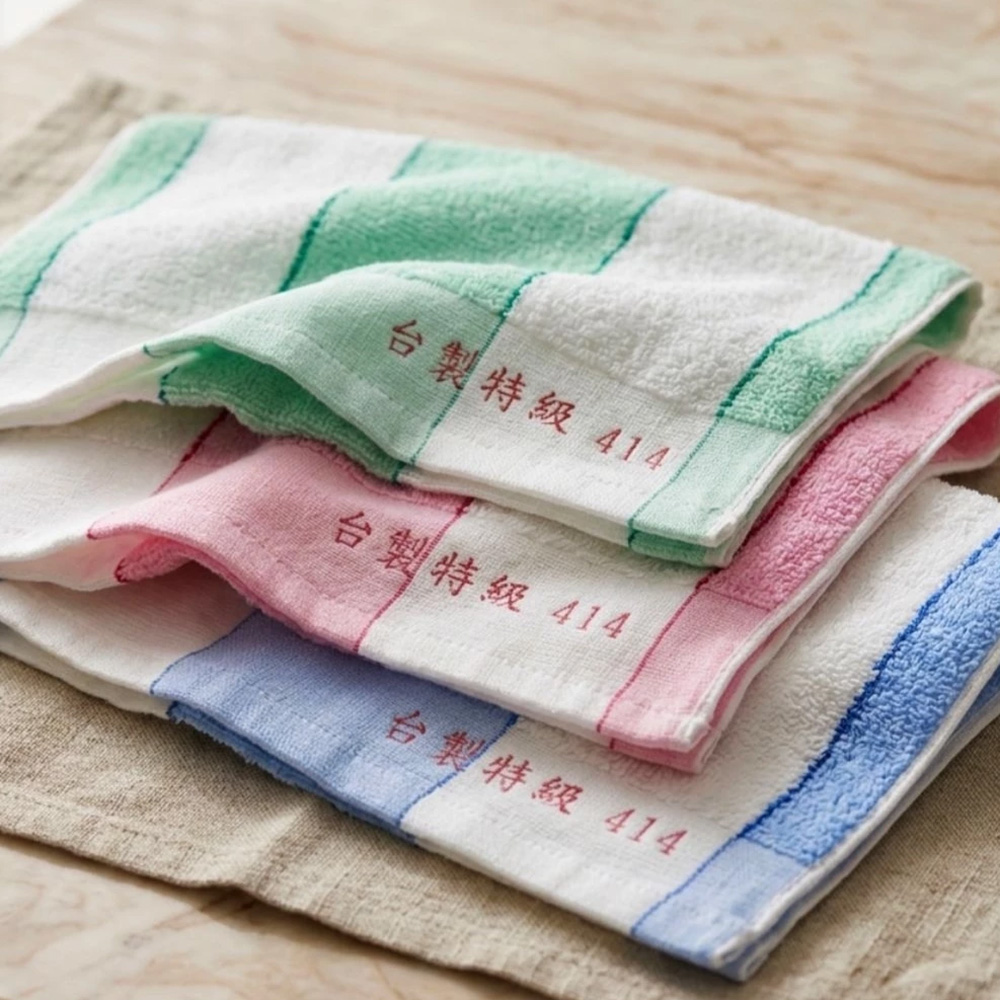 [凱美棉業] 一打12入組 隨機出色 MIT台灣製 32兩特級傳統414毛巾 復古雙色毛巾, , large