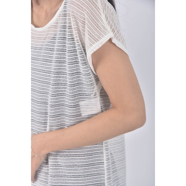 (XL) 微透白色短袖上衣二手衣, , large