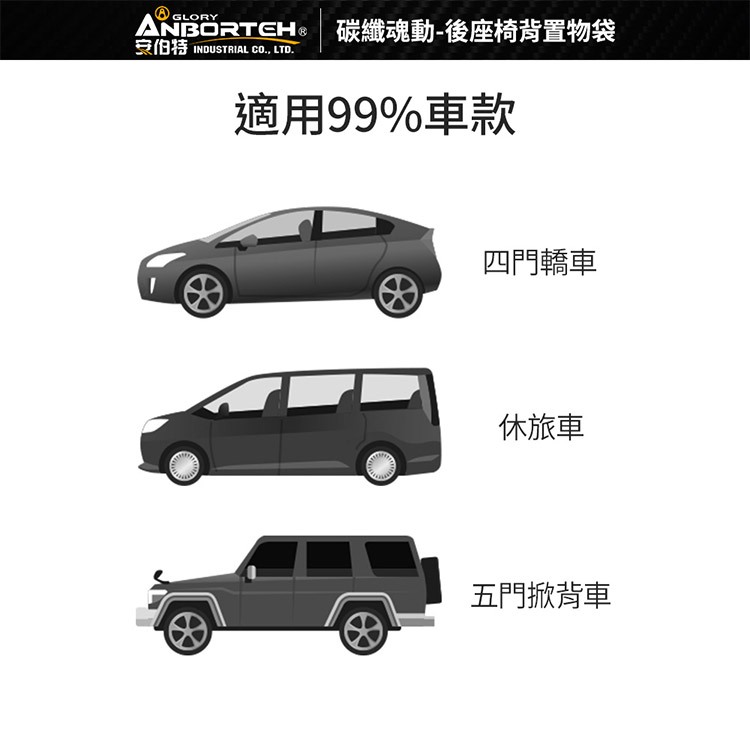 【安伯特】碳纖魂動 後座椅背置物袋 (車用收納袋 置物袋 車用收納), , large