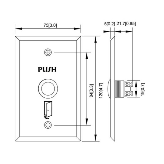 昌運監視器 PONGEE Pegasus PBT-211001 不鏽鋼開門按鈕 門禁開關 門禁按鈕, , large