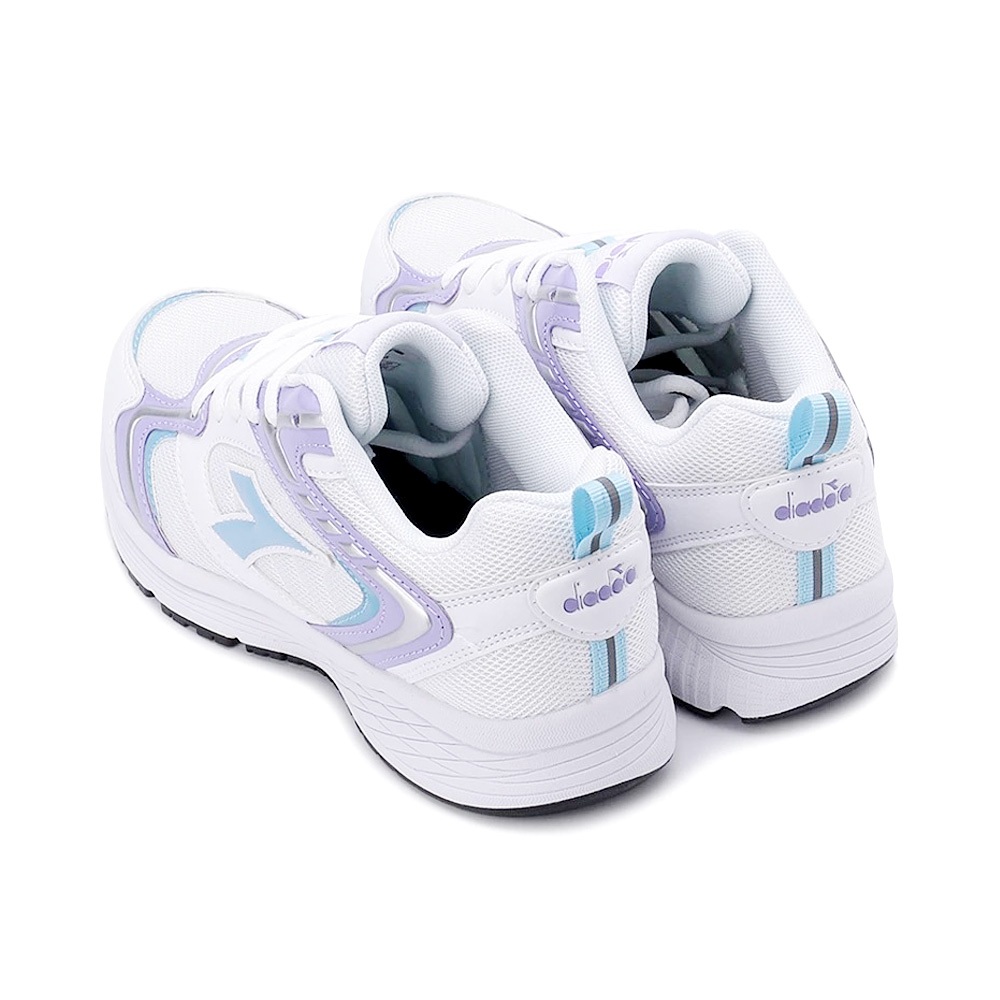 DIADORA迪亞多那 輕量專業慢跑鞋 女運動鞋 女鞋 時尚 百搭 透氣 舒適 穩定 保護後跟 耐磨 止滑 白藍 灰粉, , large