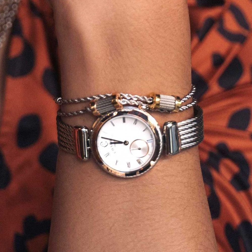 CHARRIOL 夏利豪 FOREVER WAVES CHARMS 鋼索手鍊 送禮推薦 06-104-1139-15, , large