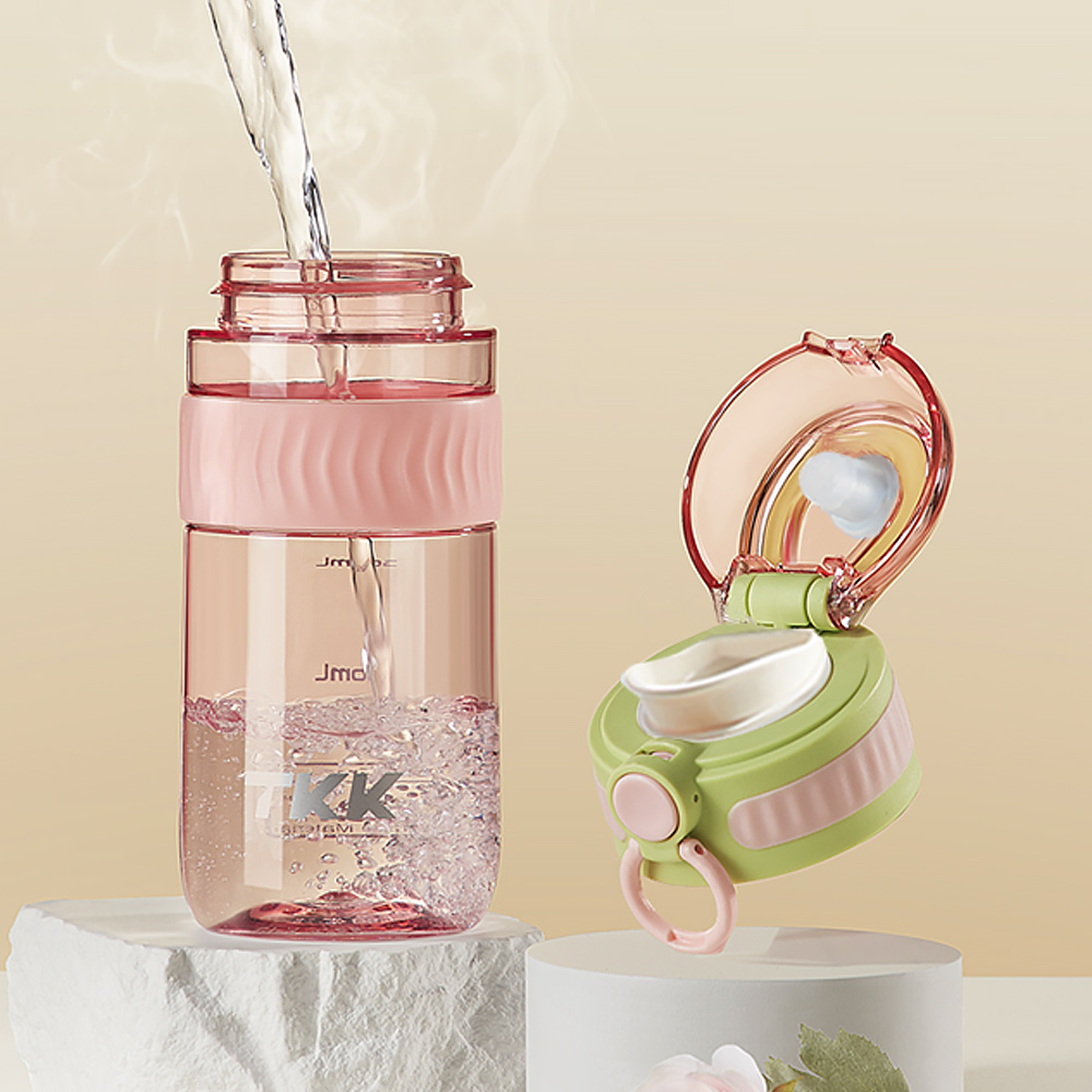 【TKK】美國進口Tritan克洛伊系列隨手杯 手提式 運動水壺550ML(直飲口設計)-青海藍, 青海藍, large