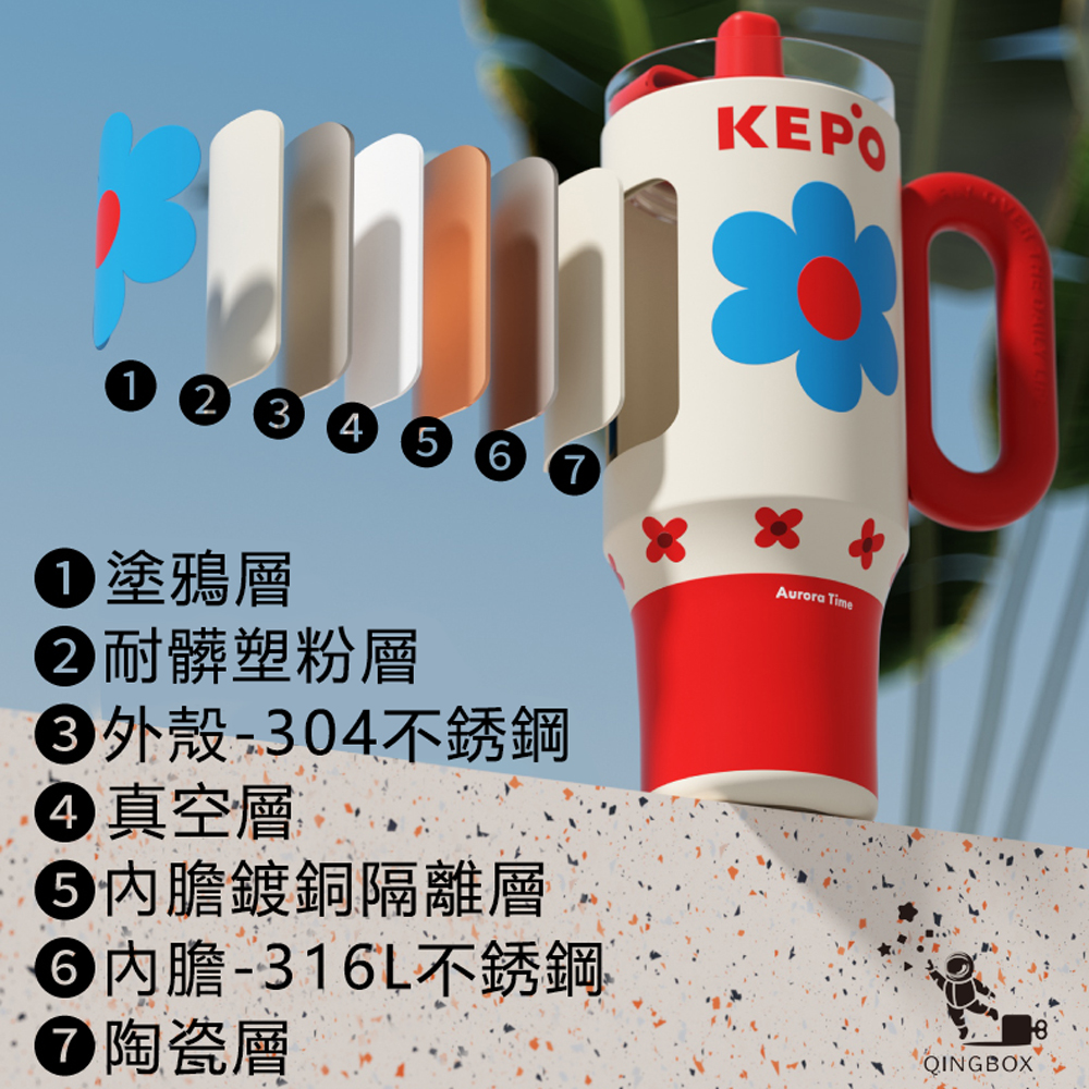 KEPO 1200ml KC007 thermos cup  Ceramic coating for inner liner, , large