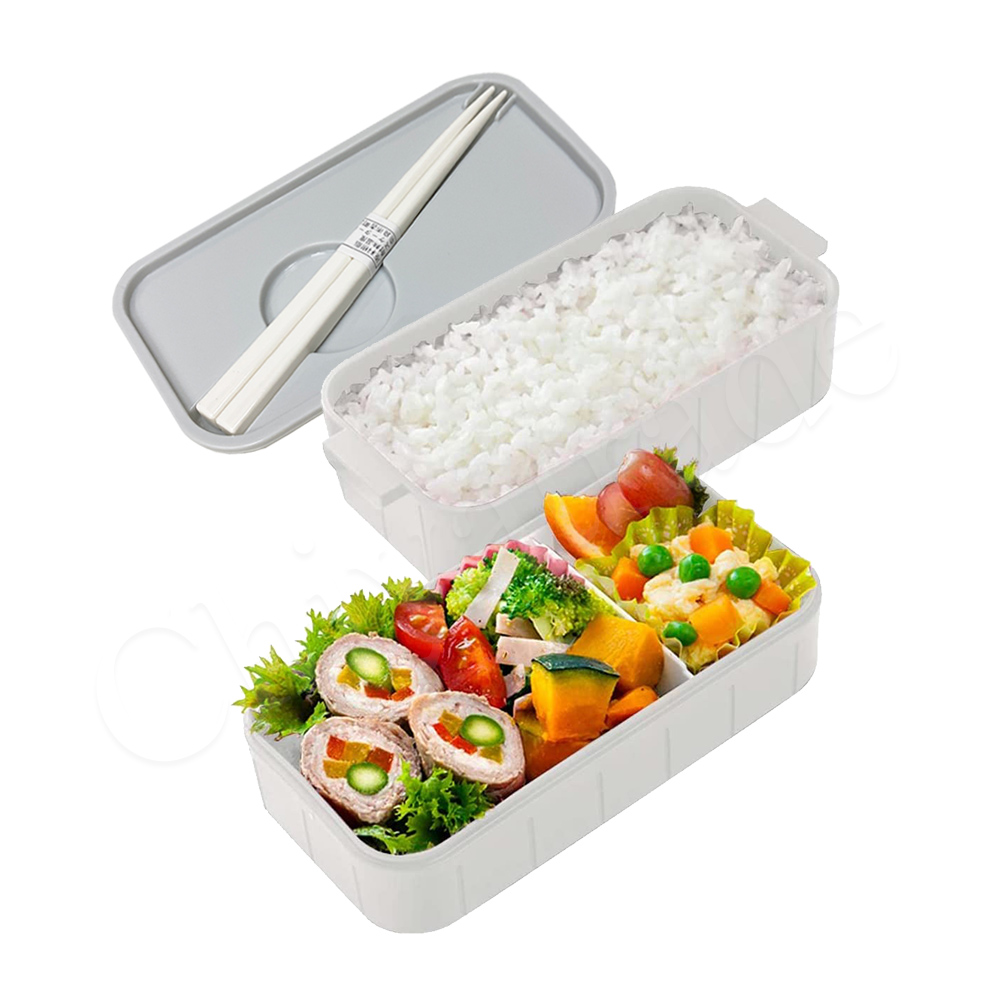 【百科良品】日本製 雙層便當盒 保鮮餐盒 抗菌加工Ag+ 600ML 內附筷子(日本境內版)-任選款 龍貓/創世神/拉拉熊, , large