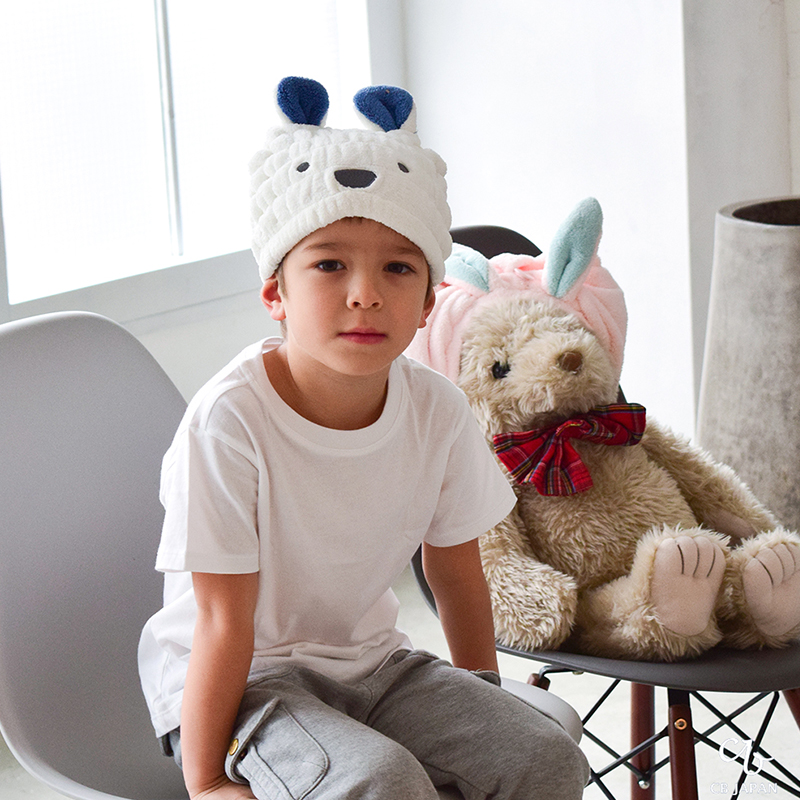 Carari Water absorbing animal kids cap Polar, , large