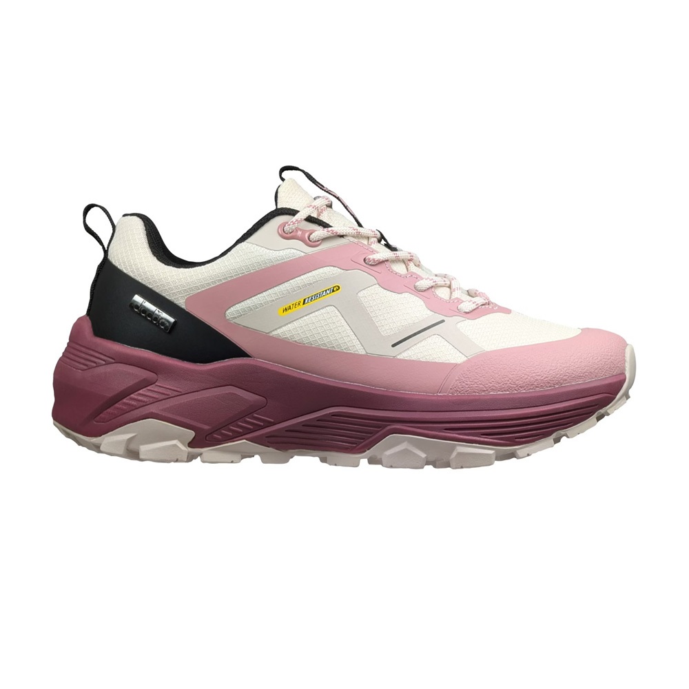 DIADORA迪亞多那 登峰戶外越野鞋 女運動鞋 女鞋 登山鞋 防潑水 吸震 厚底 足弓支撐 穩定 防滑 卡其粉 藍紅, , large