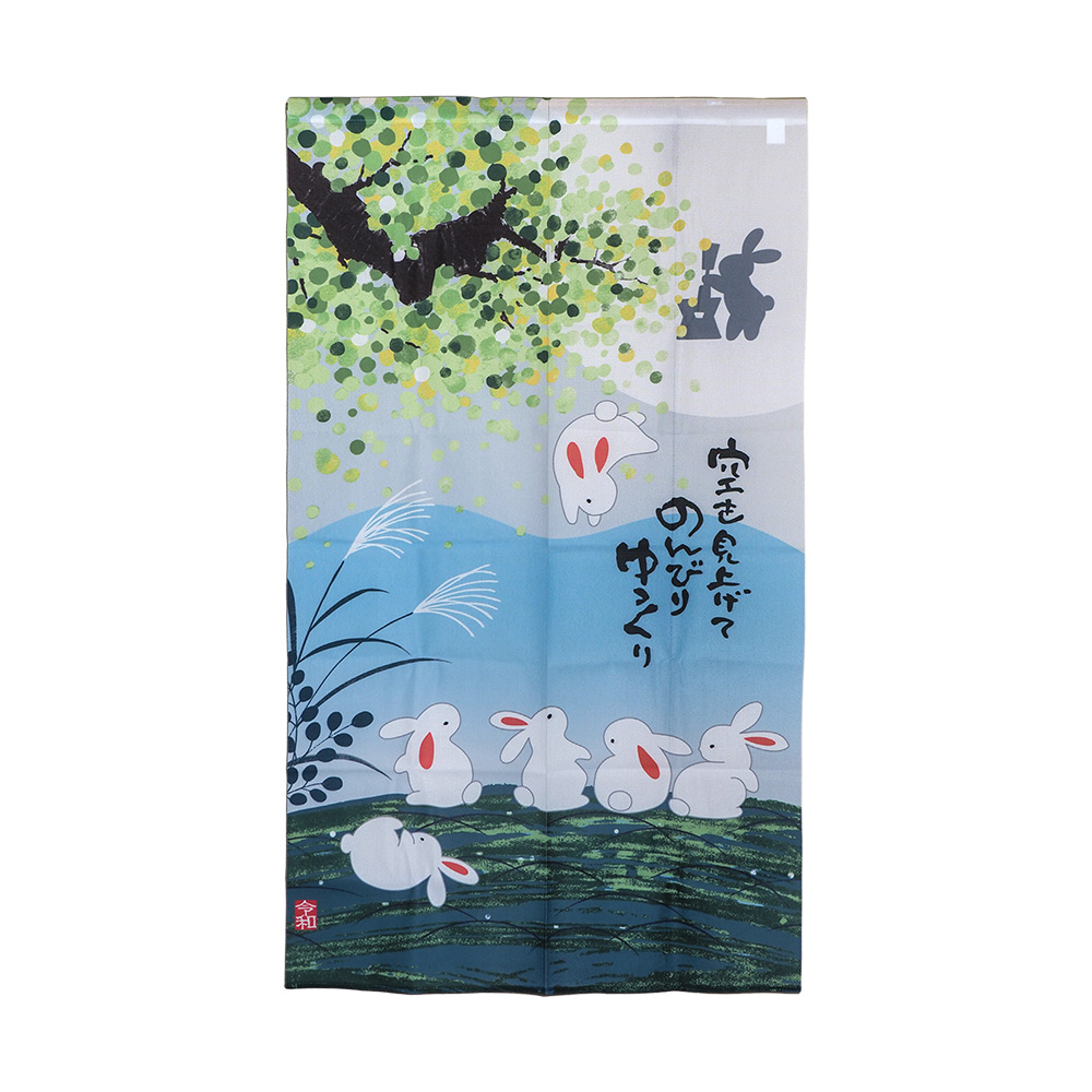 針織長門簾-85x150cm-七福月兔-2條, , large