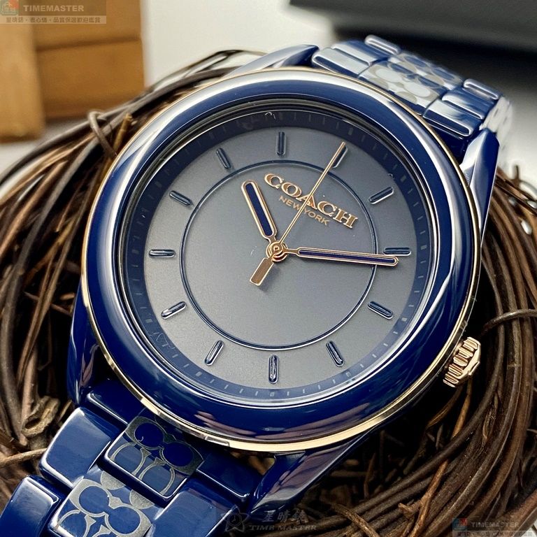 [星晴錶業]COACH手錶,38mm,CH00106寶藍色錶面寶藍錶殼寶藍陶瓷錶帶款, , large
