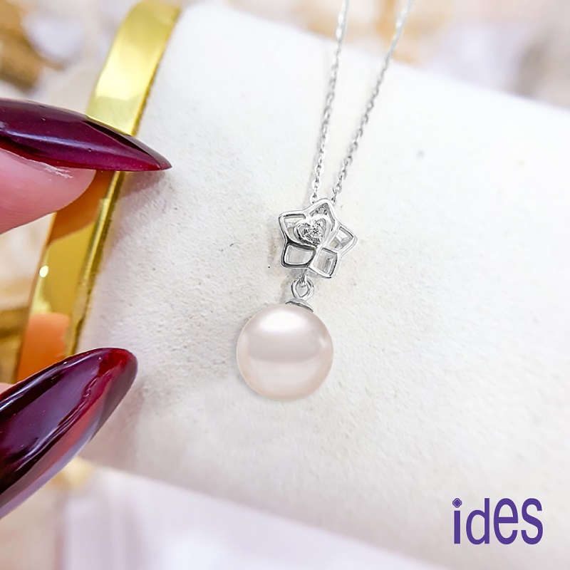 [ides愛蒂思]日本設計AKOYA經典系列天然珍珠項鍊7-8mm/心花開, , large