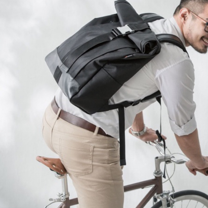 Walco City Sgtance Backpack - Black real leather stripes