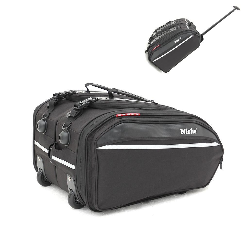 【Niche 樂奇】重機超大拉桿滑輪馬鞍包 大容量 可擴充 防水 露營 旅遊 NMO-2209, , large
