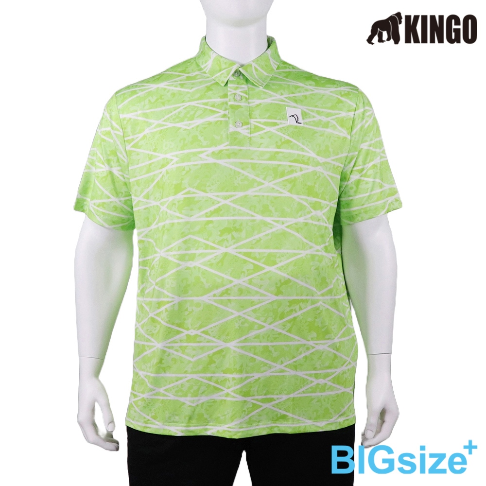 KINGO-大尺碼-男款 排汗POLO衫-果綠-413201, , large