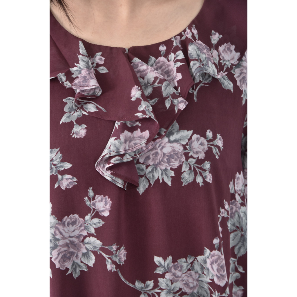 (M) 0918花朵紅色長袖上衣二手衣, , large