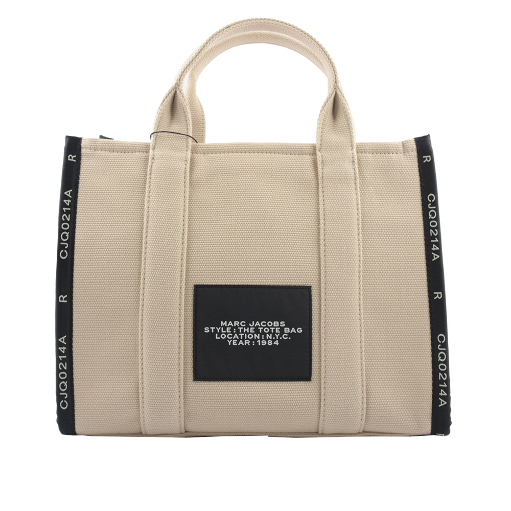 Marc Jacobs THE JACQUARD TOTE 雙色中款托特包/淺米色/黑色, , large