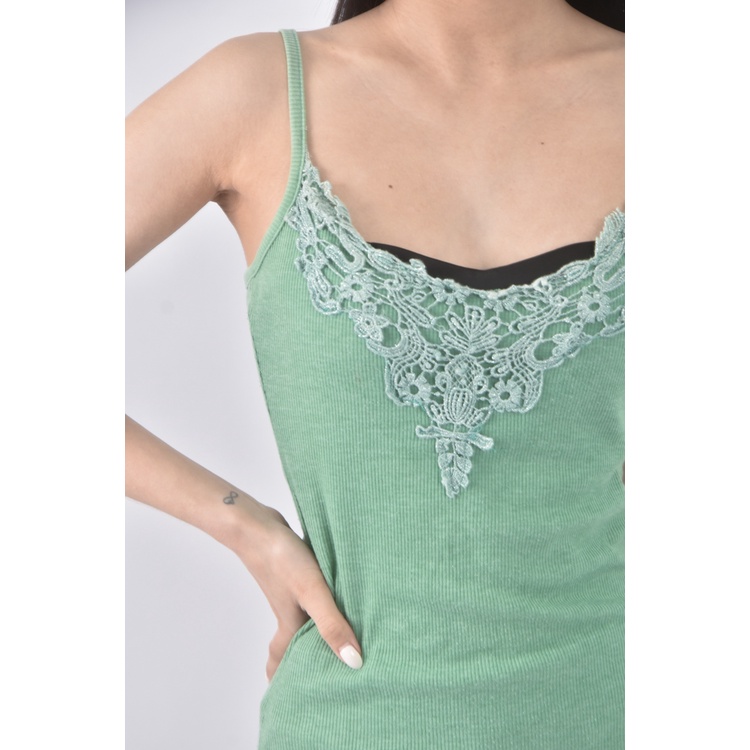 (S) broad way質感無袖綠色上衣二手衣, , large