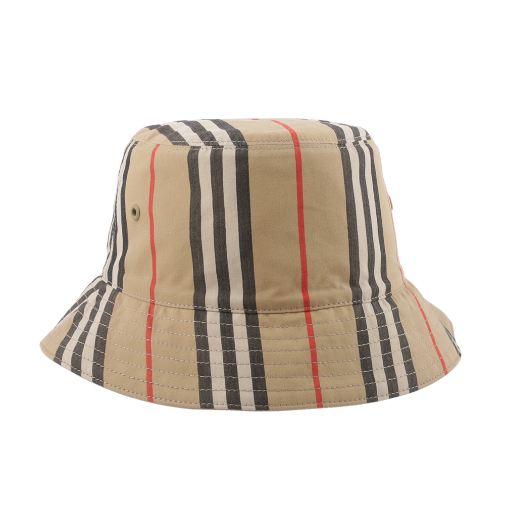 BURBERRY M號 經典條紋棉質雙面可用漁夫帽/米色, , large