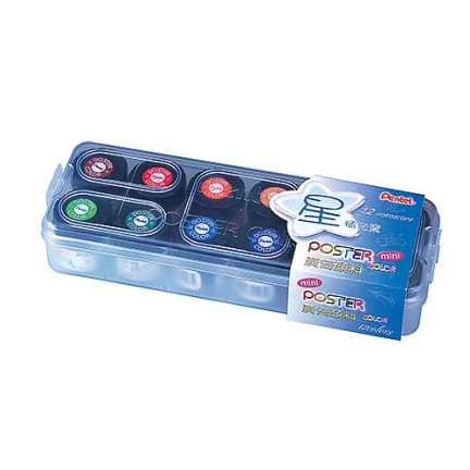 【 Pentel 飛龍 】廣告顏料12色 12cc  /盒 POC-12, , large