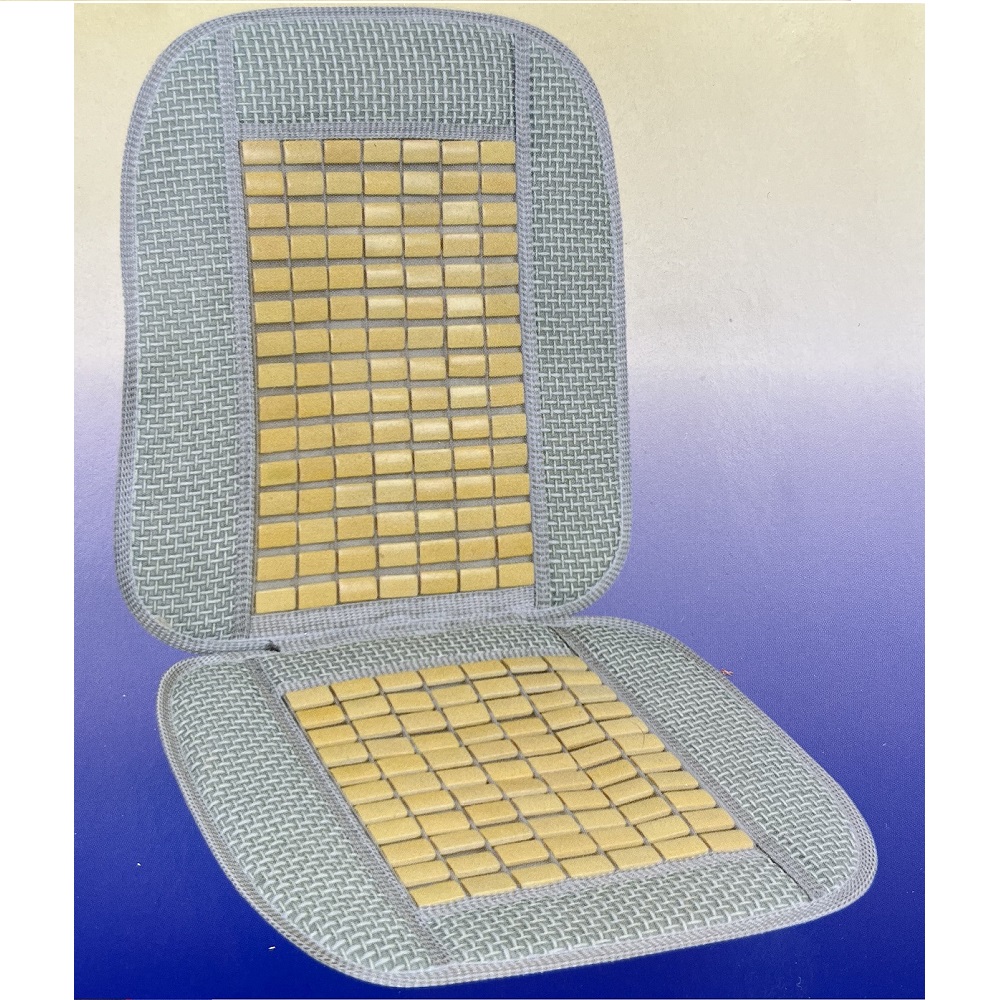【CAR WAY】CAR WAY Bamboo Seat Cushion L-Shaped - Comfortable & Cool (Bamboo Mahjong Seat Cushion), , large