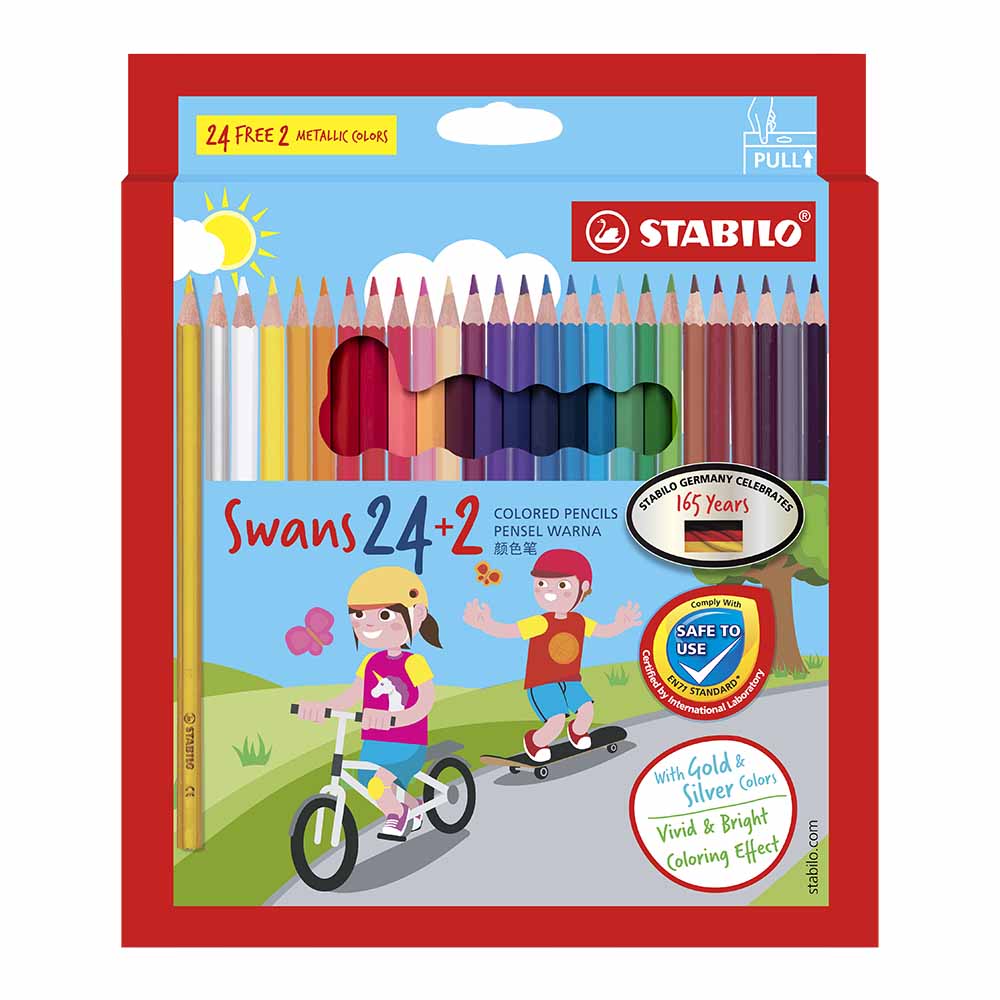 STABILO 德國 思筆樂 Swans 油性色鉛筆 紙盒 24+2色組 / 盒 ST1870/26, , large