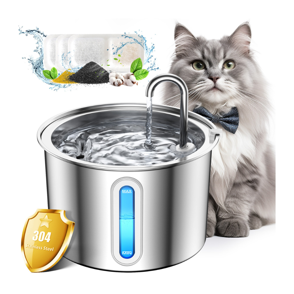 Oneisall PWF-001│304不鏽鋼 2公升寵物自動飲水機, , large