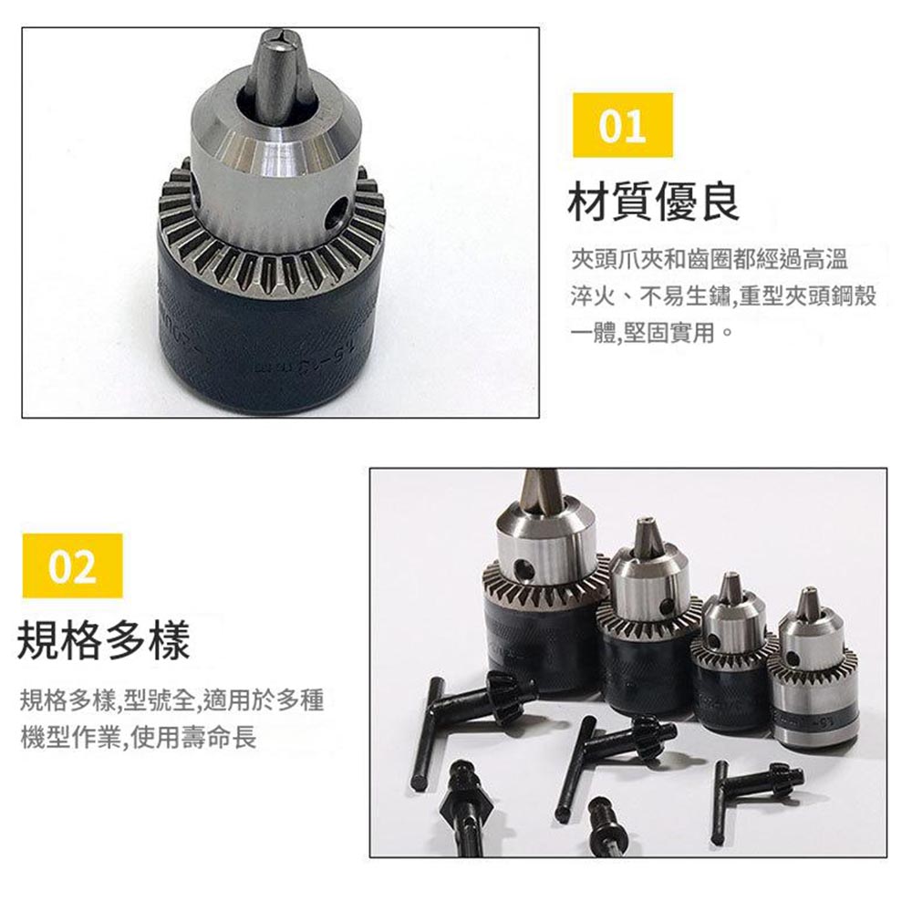 10mm metal chuck 3/8 round shank 3-piece set, , large