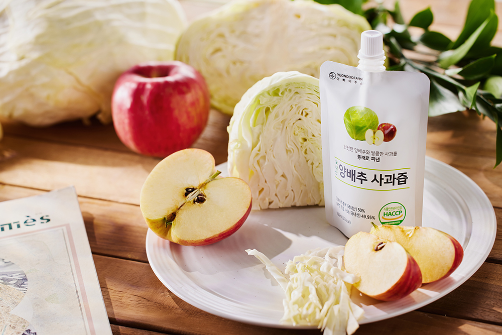 【韓國YEONDOOFARM妍杜農場】NFC 100% 高麗菜蘋果汁  (100ml × 20包) 箱, , large